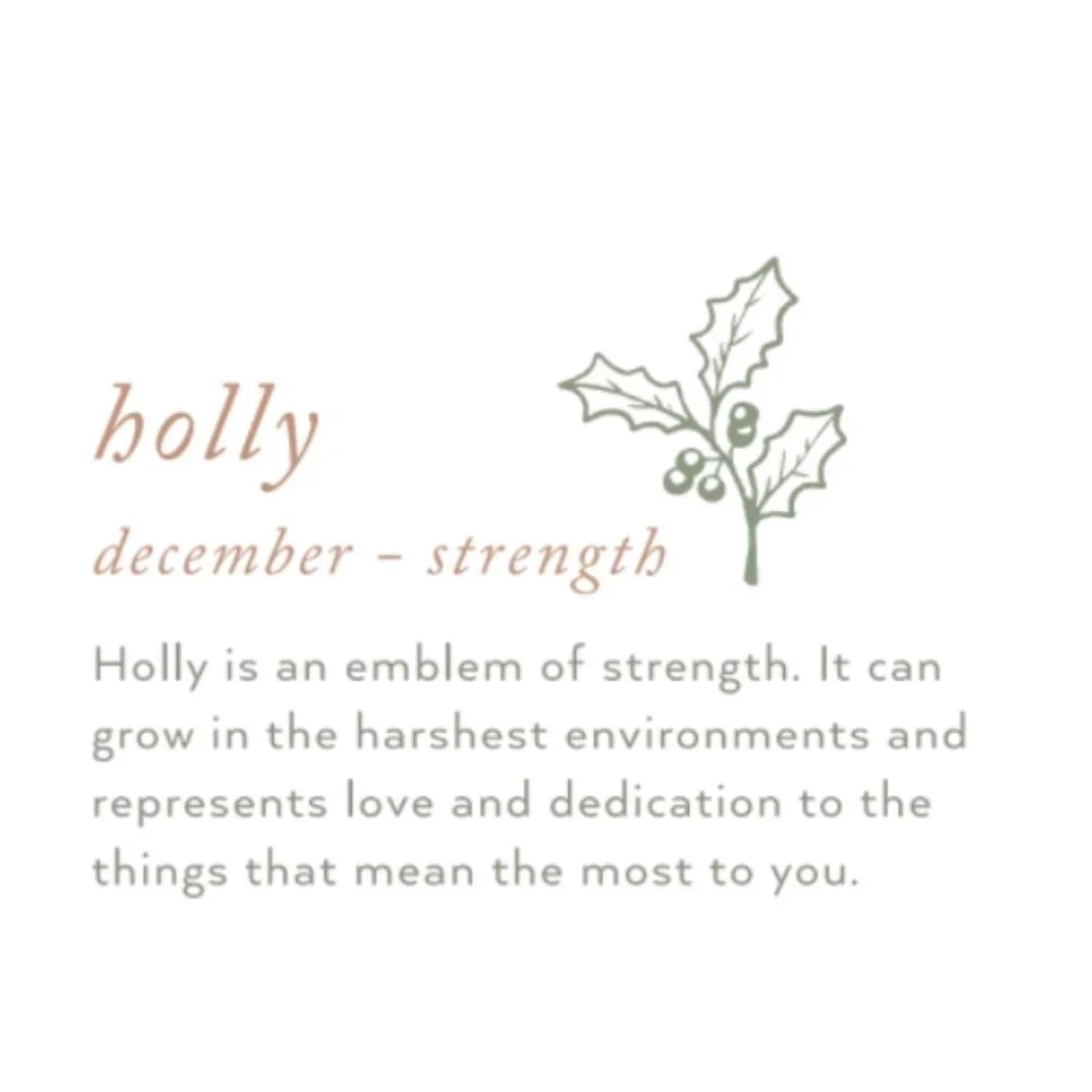 December Holly Birth Flower Minimal Charm Necklace - Picture 8 of 16